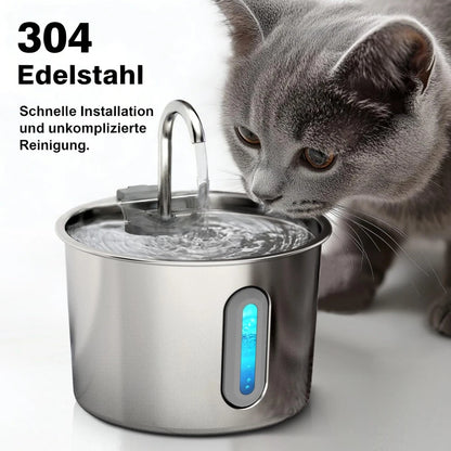 Stainless Steel Pet Water Fountain with Filter for Cats & Dogs