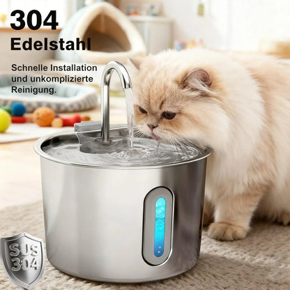 Stainless Steel Pet Water Fountain with Filter for Cats & Dogs
