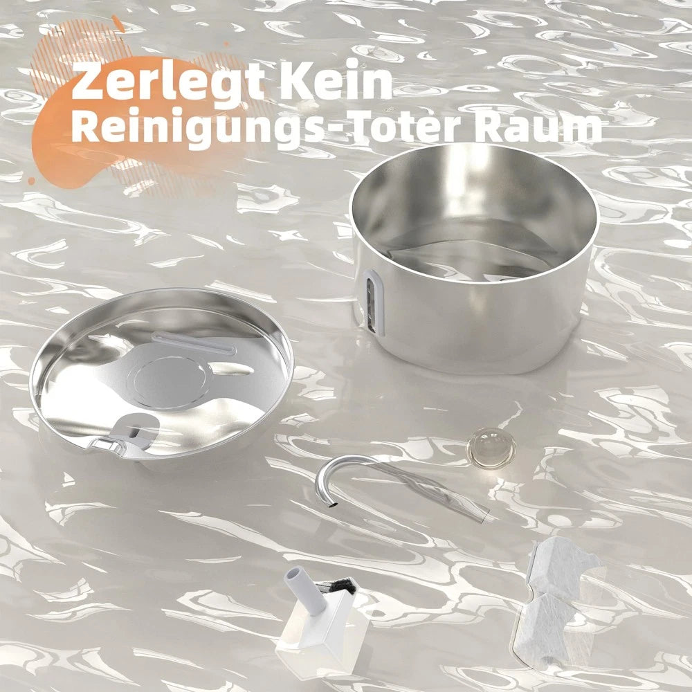 Stainless Steel Pet Water Fountain with Filter for Cats & Dogs
