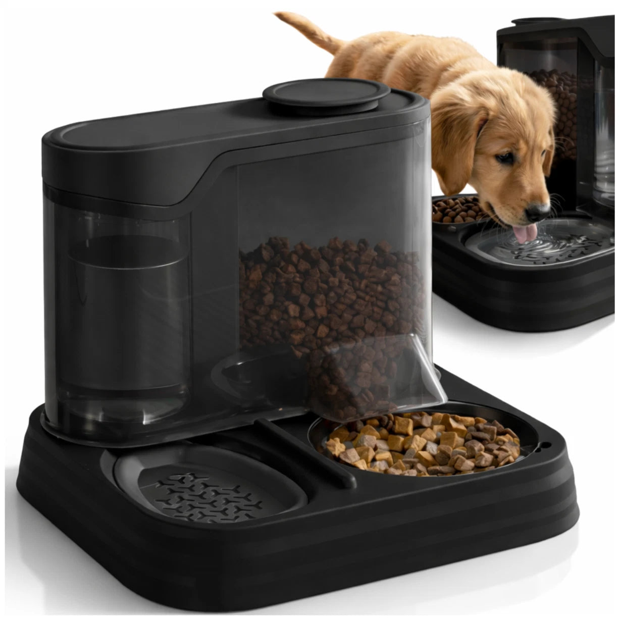 2-in-1 Automatic Cat Food & Water Dispenser Bowl