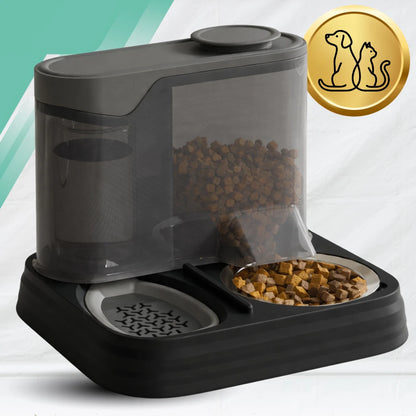 2-in-1 Automatic Cat Food & Water Dispenser Bowl