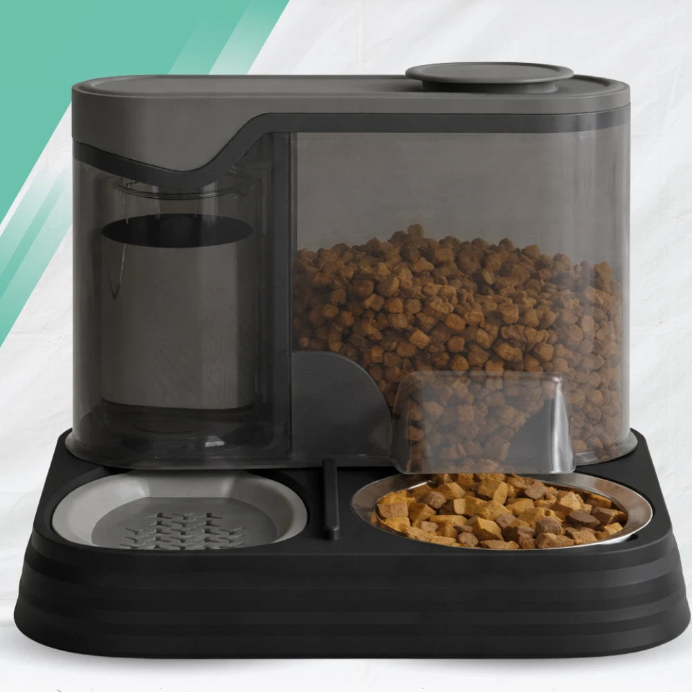 2-in-1 Automatic Cat Food & Water Dispenser Bowl