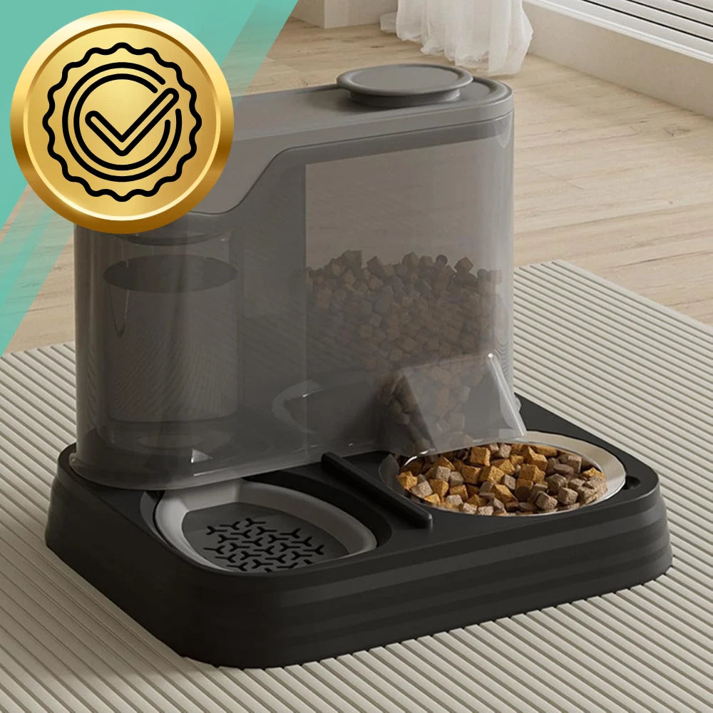 2-in-1 Automatic Cat Food & Water Dispenser Bowl