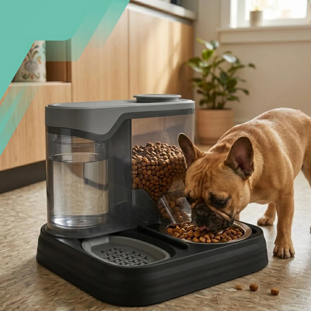 2-in-1 Automatic Cat Food & Water Dispenser Bowl
