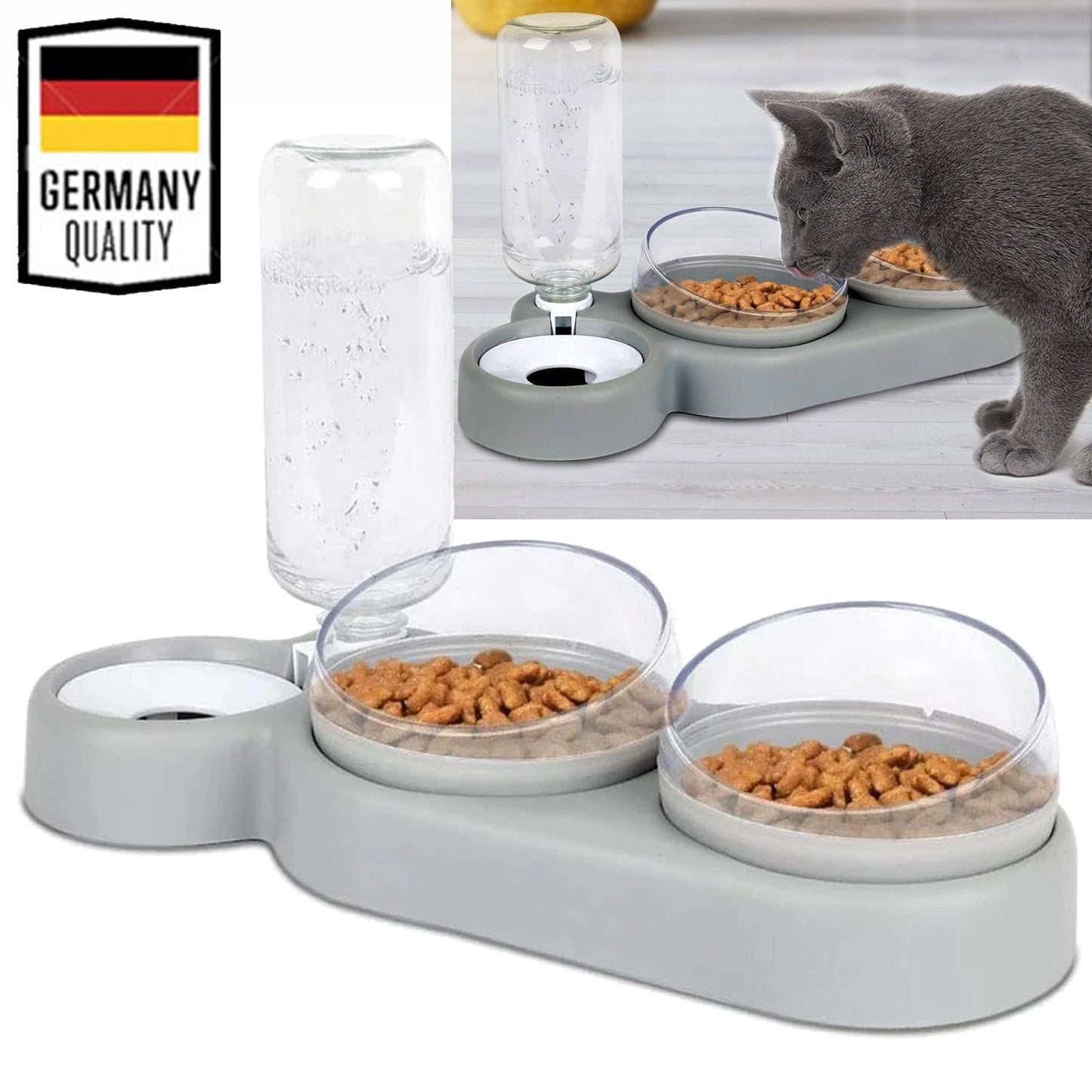 3-in-1 Pet Bowl - Food, Water & Dispenser for Pets