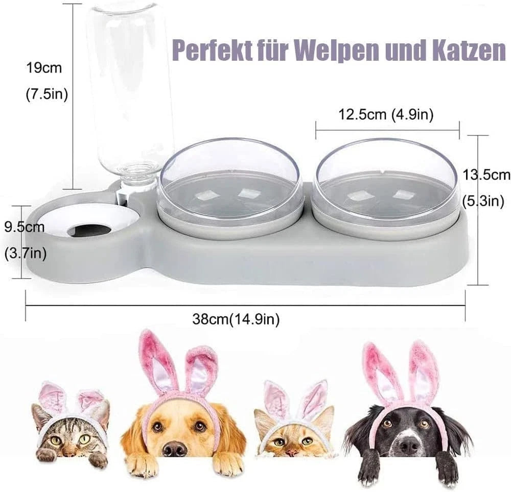 3-in-1 Pet Bowl - Food, Water & Dispenser for Pets