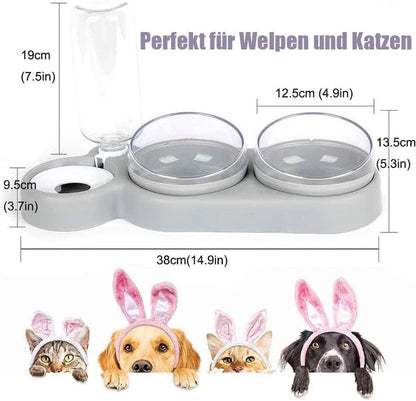 3-in-1 Pet Bowl - Food, Water & Dispenser for Pets