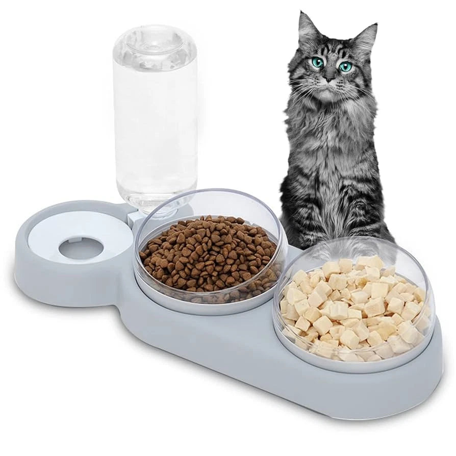 3-in-1 Pet Bowl - Food, Water & Dispenser for Pets