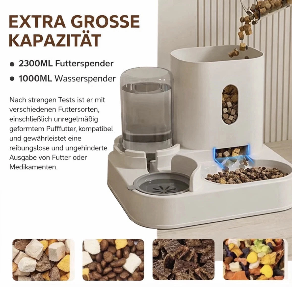 2-in-1 Gravity Cat & Dog Water Fountain & Auto Feeder 2L