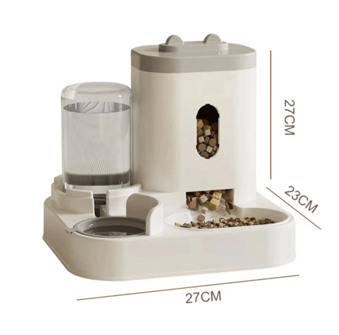 2-in-1 Gravity Cat & Dog Water Fountain & Auto Feeder 2L