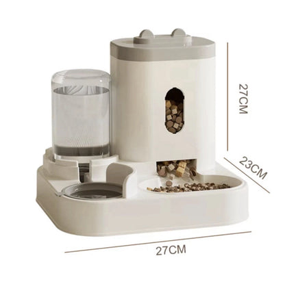2-in-1 Gravity Cat & Dog Water Fountain & Auto Feeder 2L