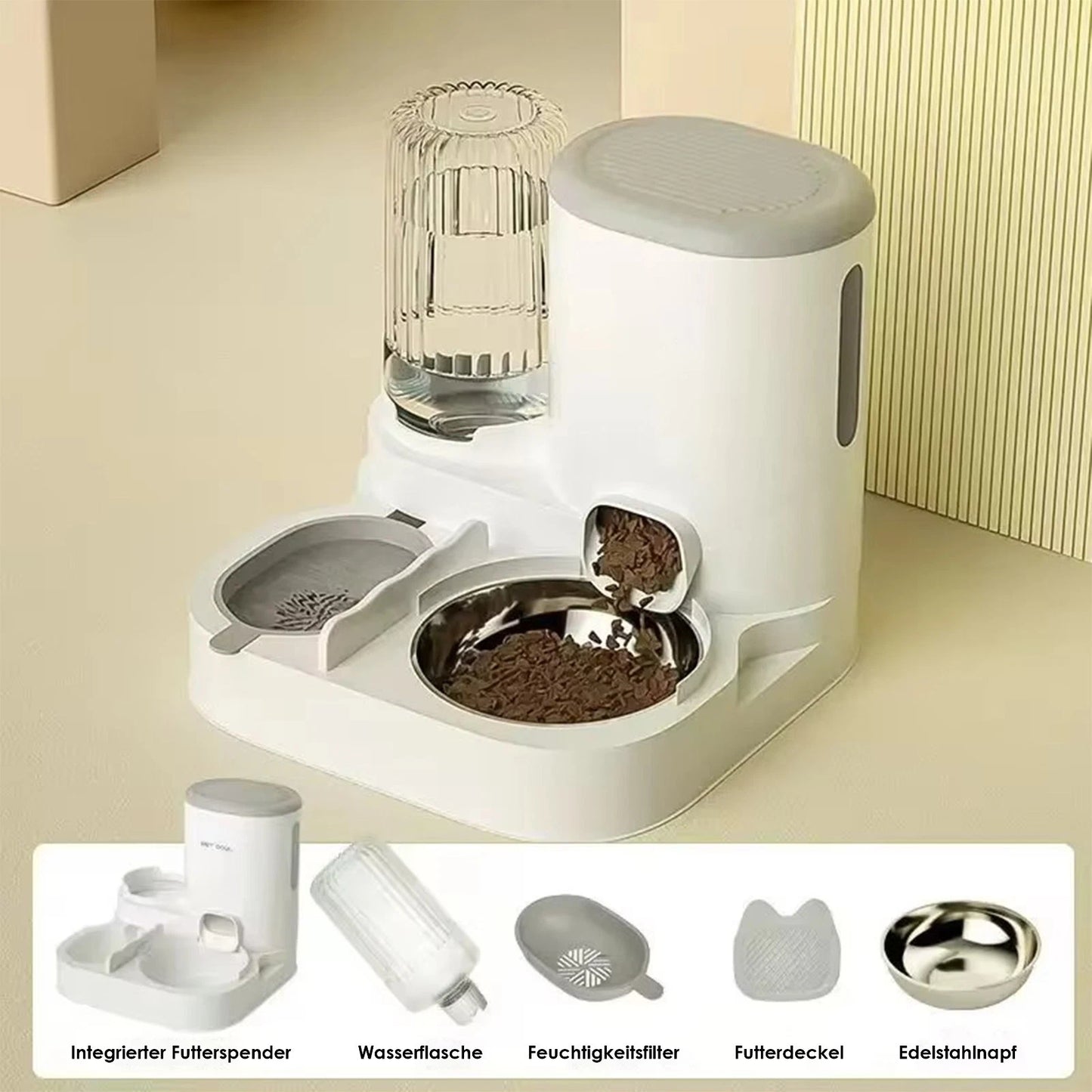 Automatic Food & Water Bowl with Dispenser for Cats & Dogs